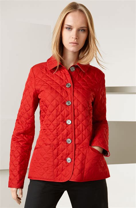 red burberry quilted jacket|Burberry quilted jackets on sale.